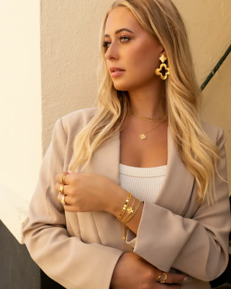 Finaste Clover ketting graveren goudkleurig Hot