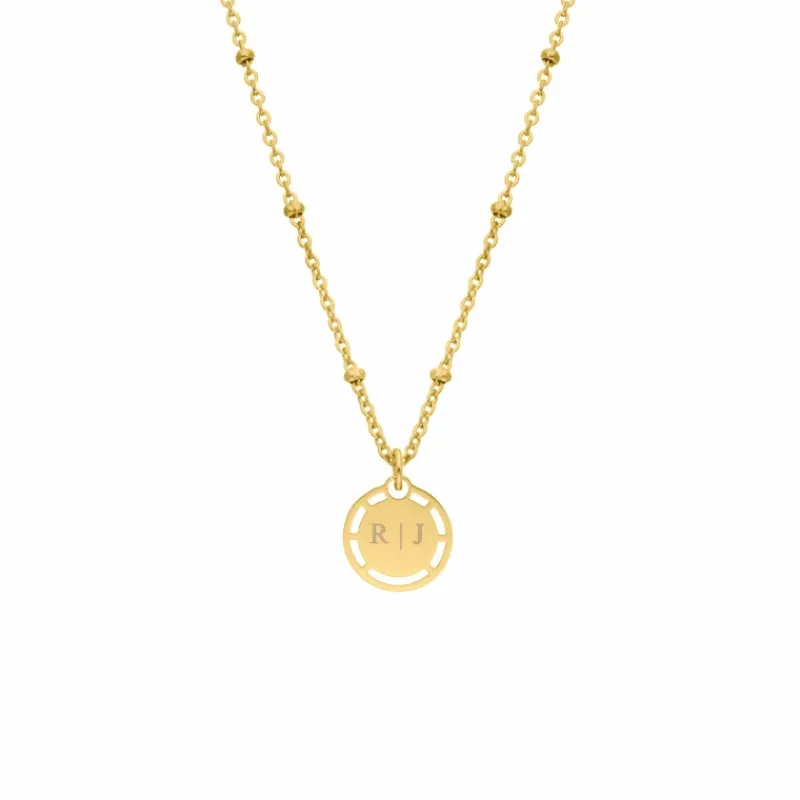 Finaste Coin ketting met naam kleur goud Discount