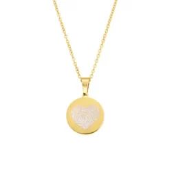Finaste Coin ketting met vingerafdruk hartje goudkleurig Discount