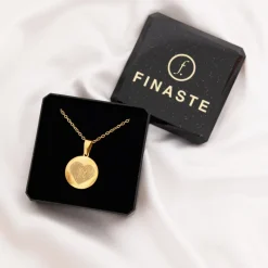 Finaste Coin ketting met vingerafdruk hartje goudkleurig Discount
