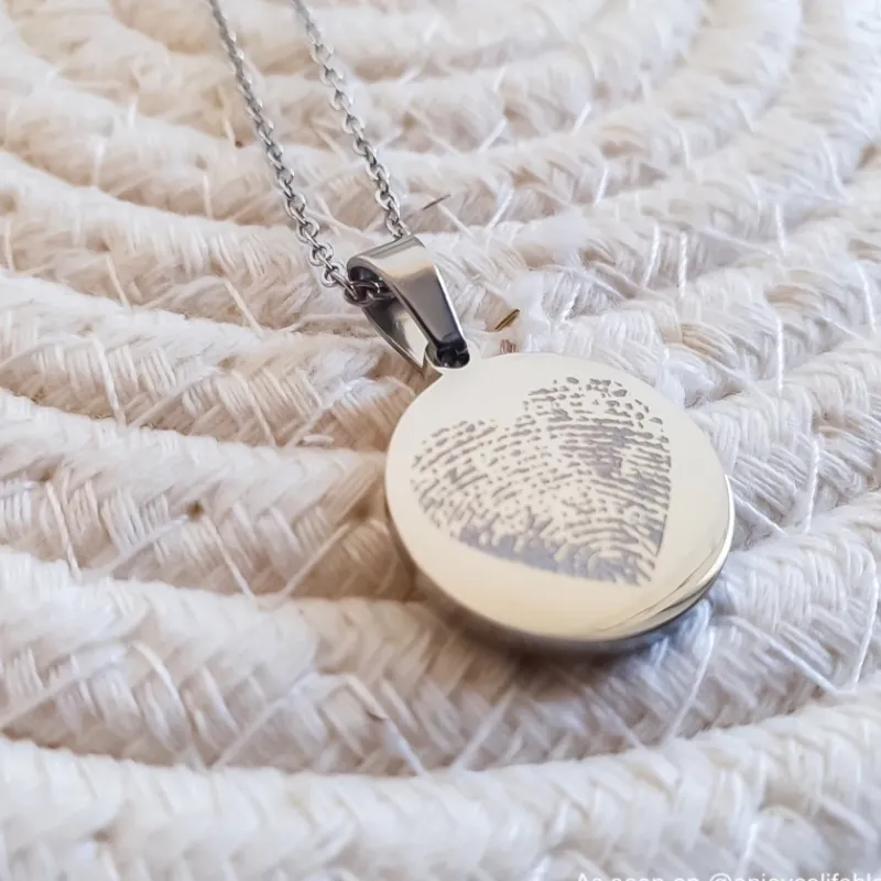 Finaste Coin ketting met vingerafdruk hartje Discount
