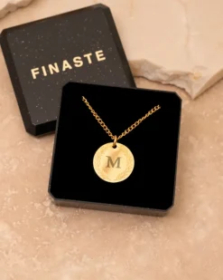 Finaste Coin necklace 1 initial goldplated Hot