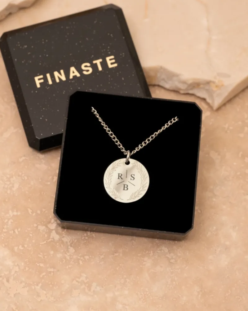 Finaste Coin necklace 3 initials Best