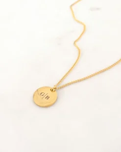 Finaste Coin necklace 2 initials goldplated Outlet