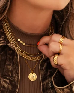 Finaste Coin necklace 2 initials goldplated Outlet
