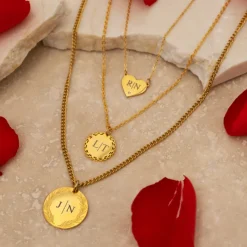Finaste Coin necklace 2 initials goldplated Outlet