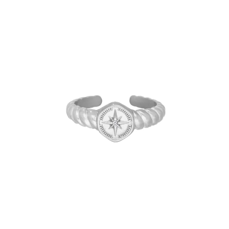 Finaste Compass ring met steentje Discount