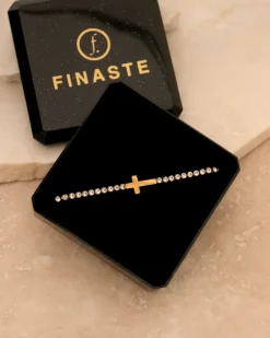 Finaste Cross & Tennis bracelet goldplated Clearance