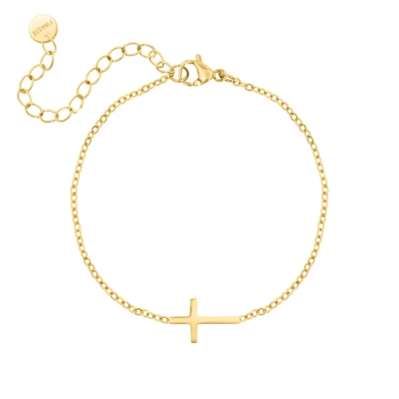 Finaste Cross armband goudkleurig Discount