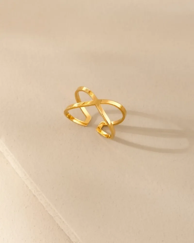 Finaste Cross-over ring goudkleurig Discount