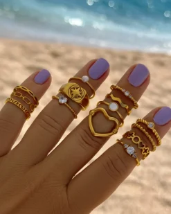 Finaste Cute symbols ring goudkleurig New