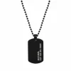 Finaste Dog tag ketting met naam en datum zwart New