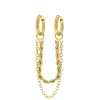Finaste Double chain oorbel goudkleurig Online