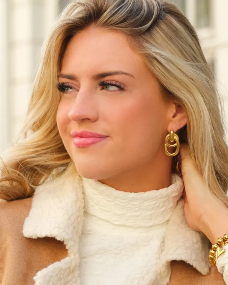 Finaste Double hoop oorbellen goudkleurig Fashion