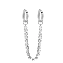 Finaste Double hoop tennis oorbel Outlet