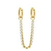 Finaste Double hoop tennis oorbel goud kleurig Fashion