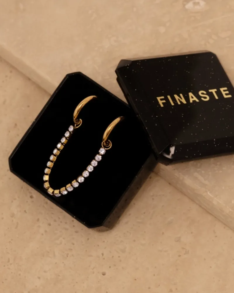 Finaste Double hoop tennis oorbel goud kleurig Fashion