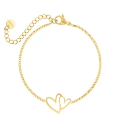 Finaste Double love heart bracelet goldplated New