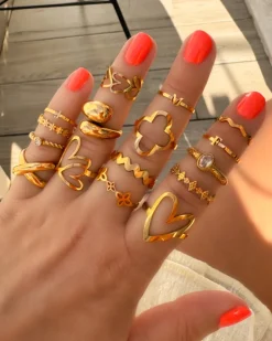 Finaste Double love heart ring goldplated Online