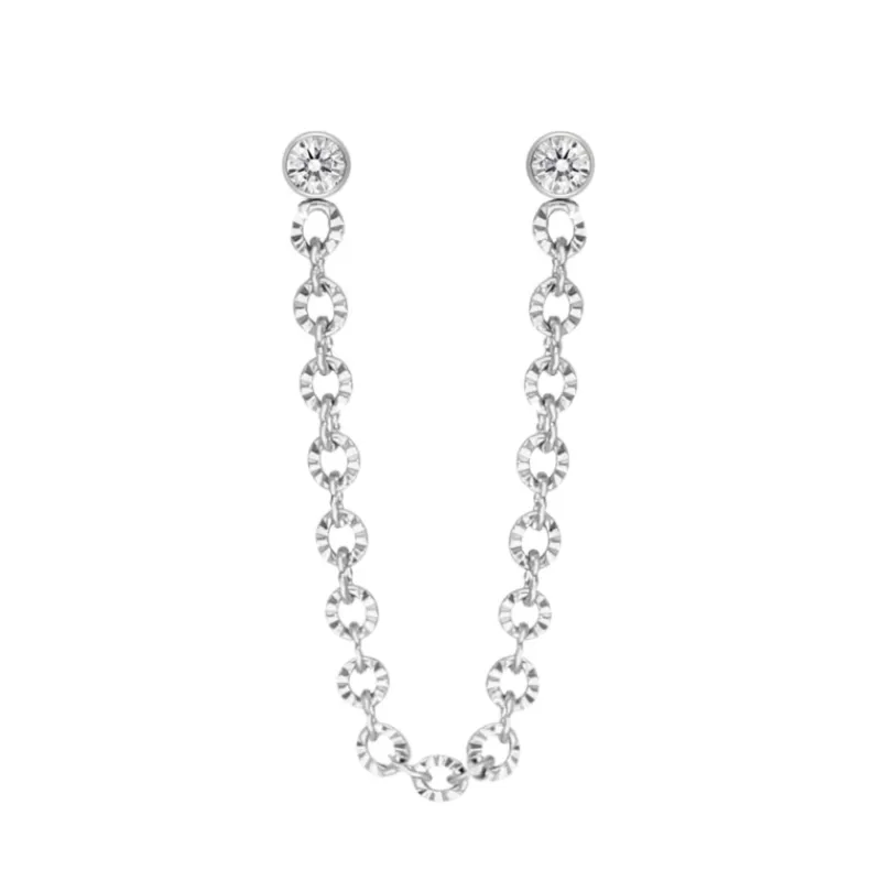 Finaste Double stud sparkle oorbel Online