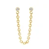 Finaste Double stud sparkle oorbel goudkleurig Discount