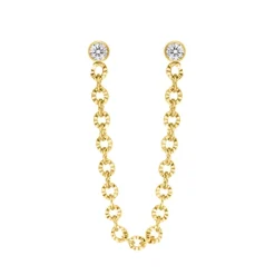 Finaste Double stud sparkle oorbel goudkleurig Discount