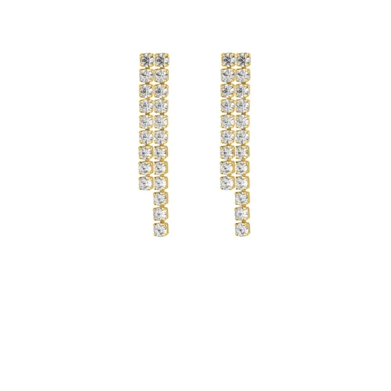 Finaste Double tennis earrings goldplated Outlet