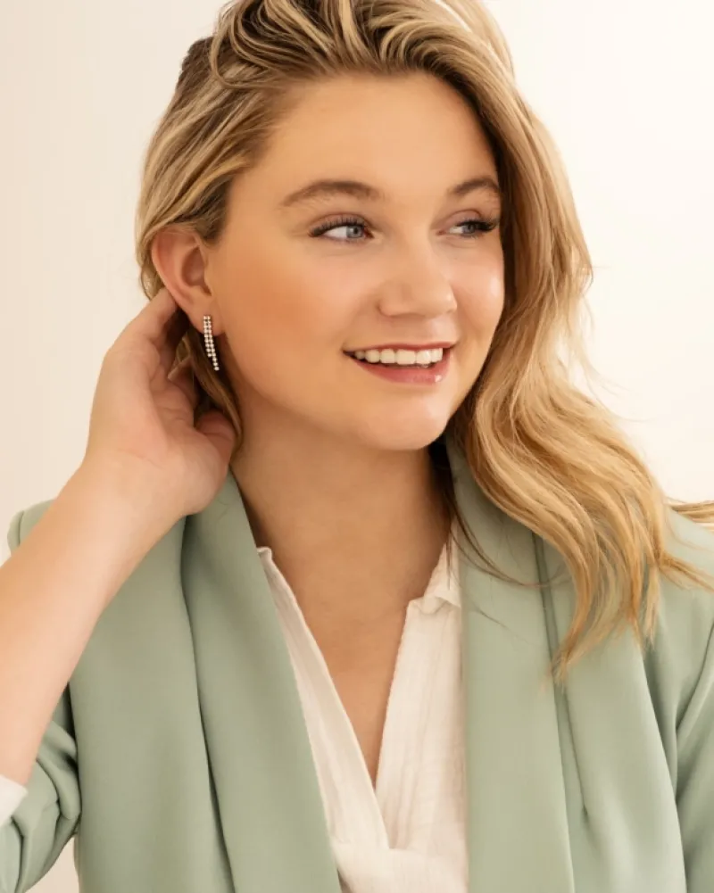Finaste Double tennis earrings goldplated Outlet