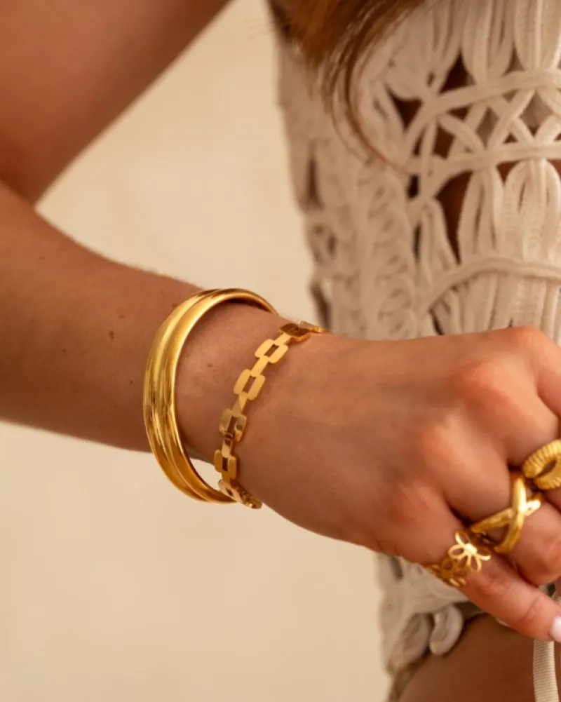 Finaste Dubbele bangle goudkleurig Sale