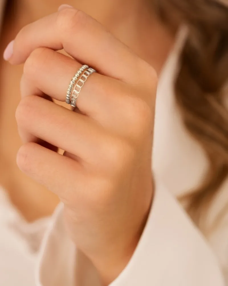 Finaste Dubbele ring chain & dots Outlet