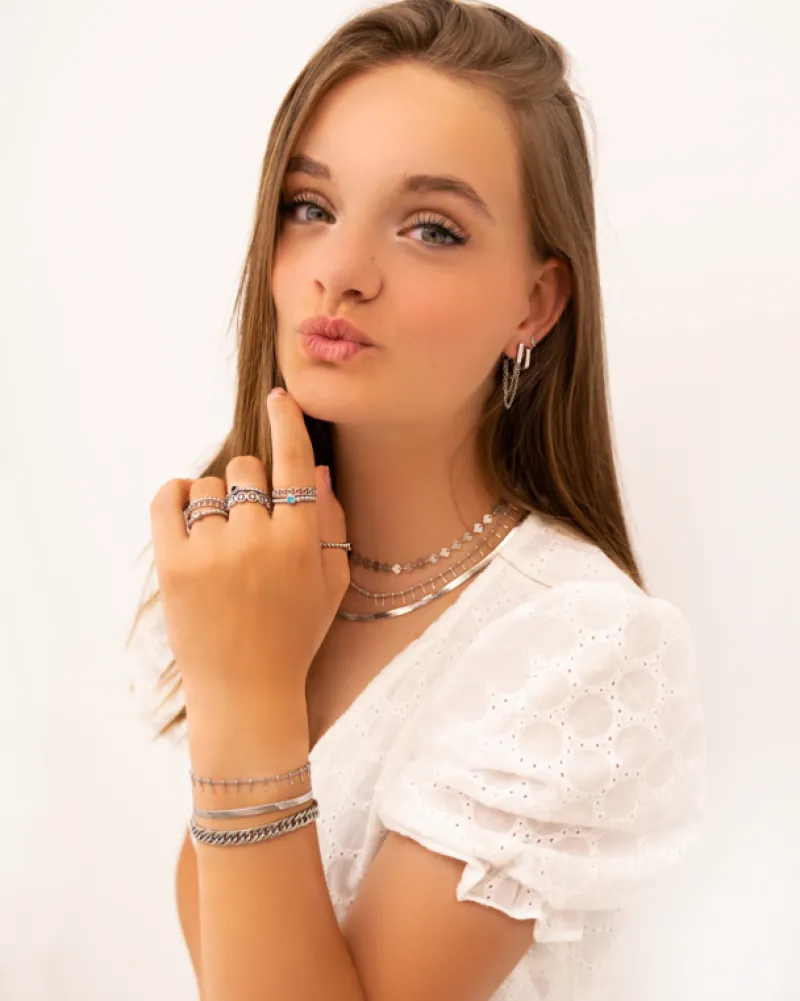 Finaste Dubbele ring chain & dots Outlet