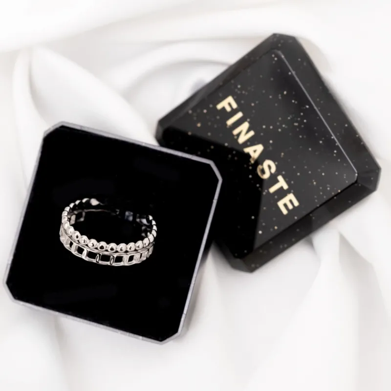 Finaste Dubbele ring chain & dots Outlet