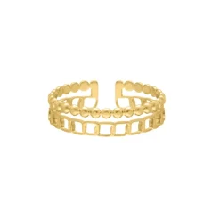 Finaste Dubbele ring chain & dots goudkleurig Discount