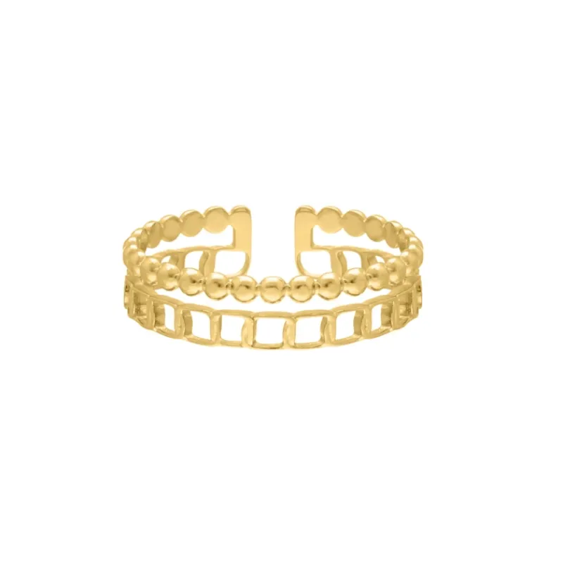Finaste Dubbele ring chain & dots goudkleurig Discount
