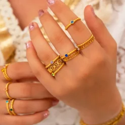 Finaste Dubbele ring chain & dots goudkleurig Discount