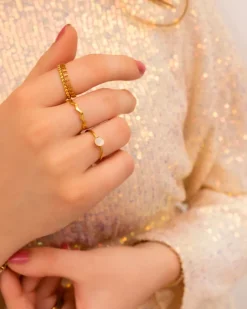 Finaste Dubbele ring chain & dots goudkleurig Discount