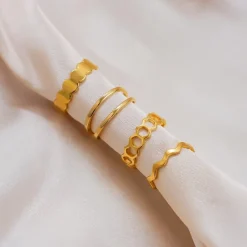 Finaste Dubbele Ring Verstelbaar Goud Kleurig Hot
