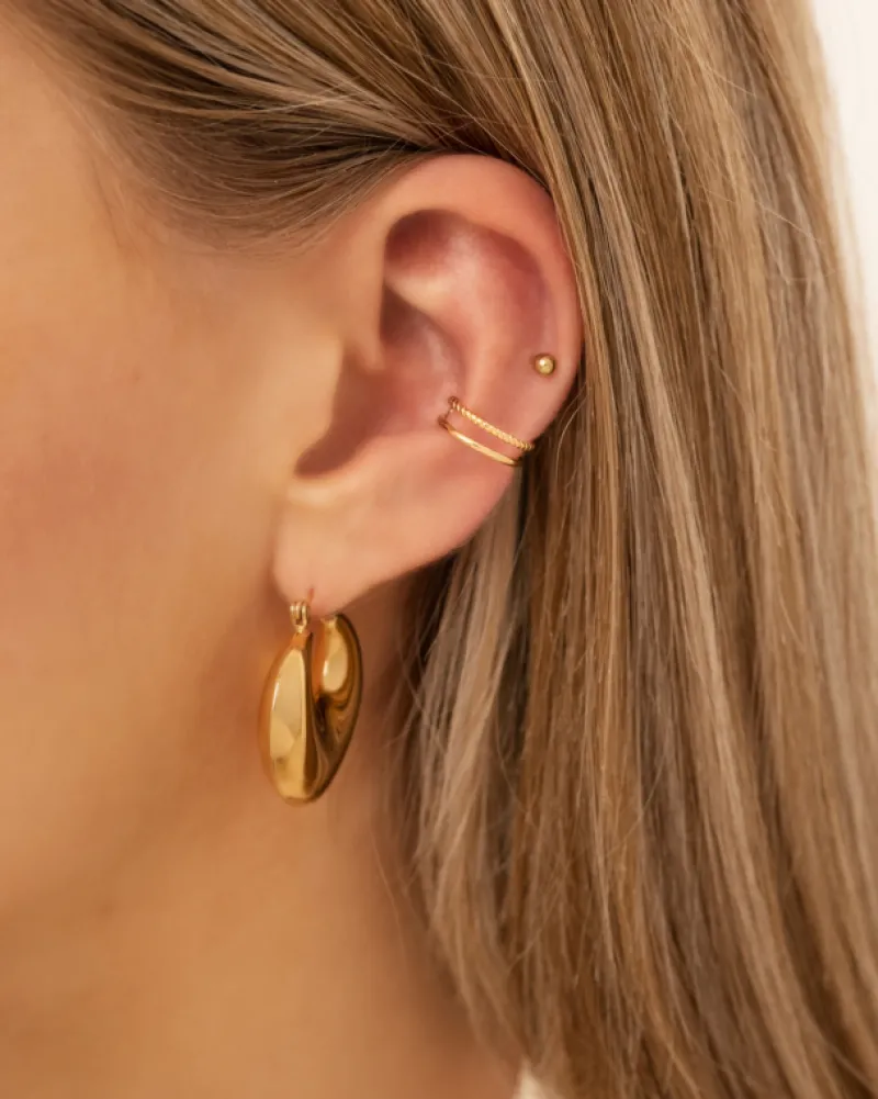 Finaste Ear cuff dubbel goudkleurig Outlet