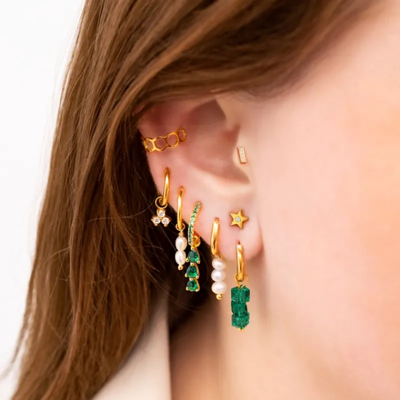 Finaste Ear cuff hexagon goud kleurig Online