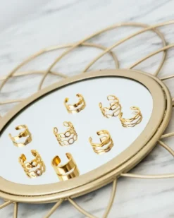Finaste Ear cuff hexagon goud kleurig Online