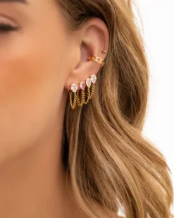 Finaste Ear cuff hexagon goud kleurig Online