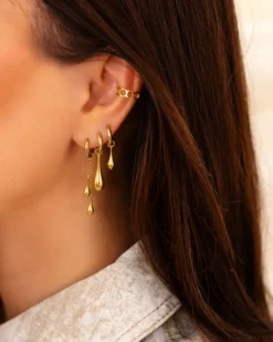 Finaste Ear cuff hexagon goud kleurig Online