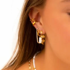 Finaste Ear cuff hexagon goud kleurig Online