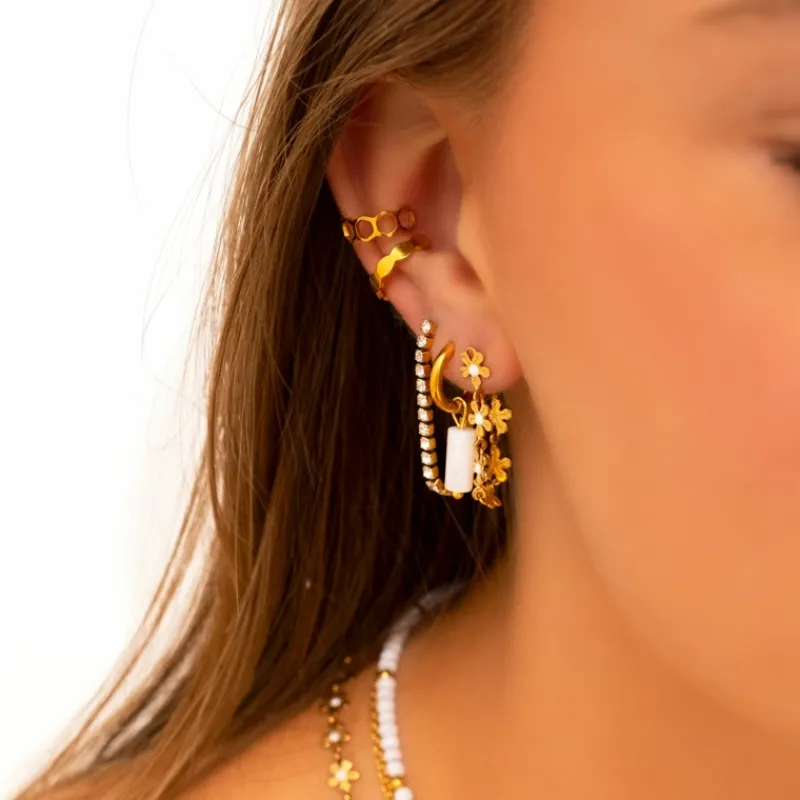 Finaste Ear cuff hexagon goud kleurig Online