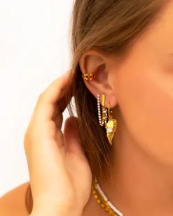 Finaste Ear cuff ruitjes goud kleurig Hot