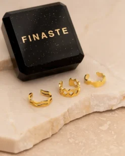 Finaste Ear cuff ruitjes goud kleurig Hot