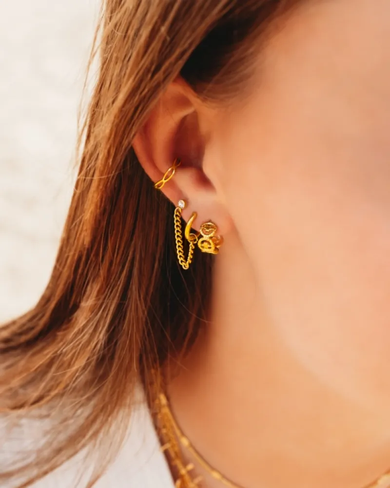 Finaste Ear cuff schakels kleur goud Outlet