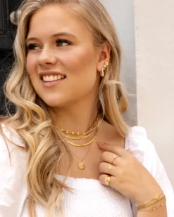 Finaste Ear cuff schakels kleur goud Outlet