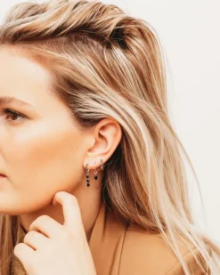 Finaste Earrings black drop Outlet