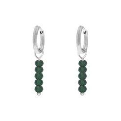 Finaste Earrings dark green beads New